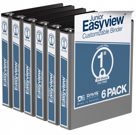 Easyview Junior Binders – 1 inch, Black