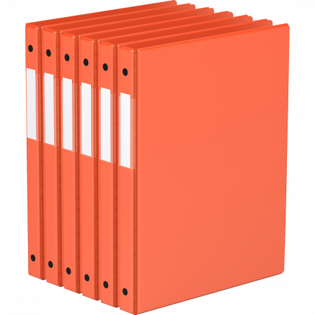 Premium Economy Round Ring Binders – 5/8 Inch, Orange