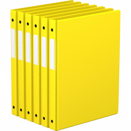 Premium Economy Round Ring Binders – 5/8 Inch, Yellow