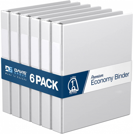 Premium Economy Angle D Ring Binders – 1 inch, White