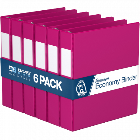 Premium Economy Angle D Ring Binders – 1.5 inch, Pink