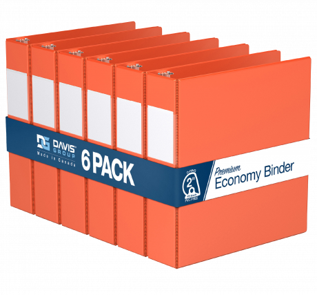 Premium Economy Angle D Ring Binders – 2 inch, Orange