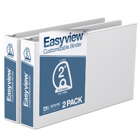 Easyview 11″ x 17″ Binders – 2 inch, White