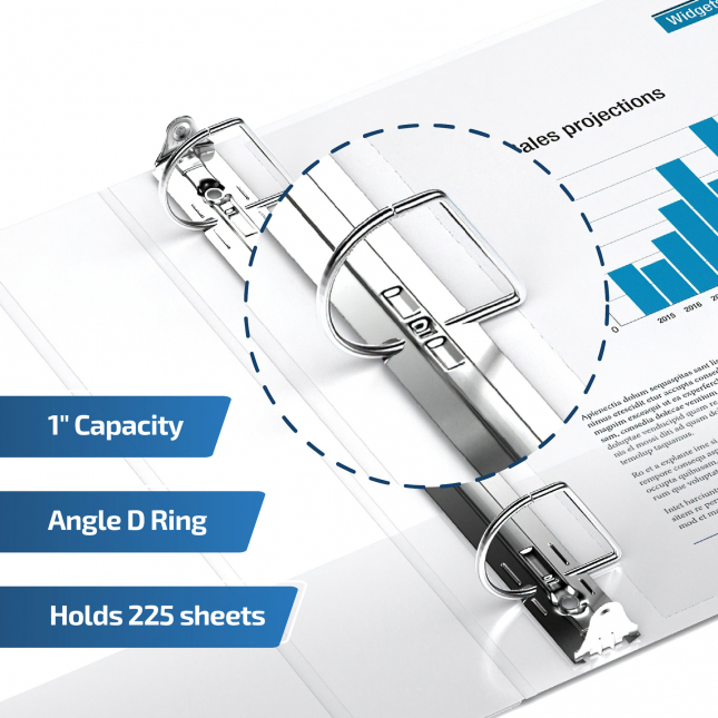 easyview binder 1 inch d ring 6 pack white 3