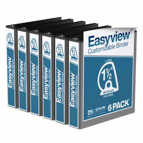 Easyview Angle D Ring Binders – 1.5 inch, Black