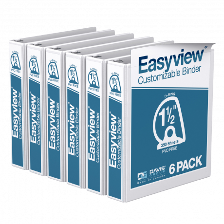 Easyview Angle D Ring Binders – 1.5 inch, White