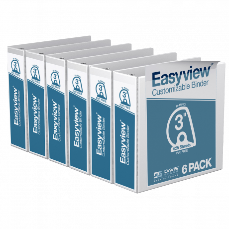 Easyview Angle D Ring Binders – 3 inch, White