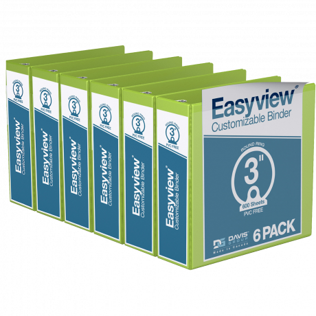 Easyview Round Ring Binders – 3 inch, Green